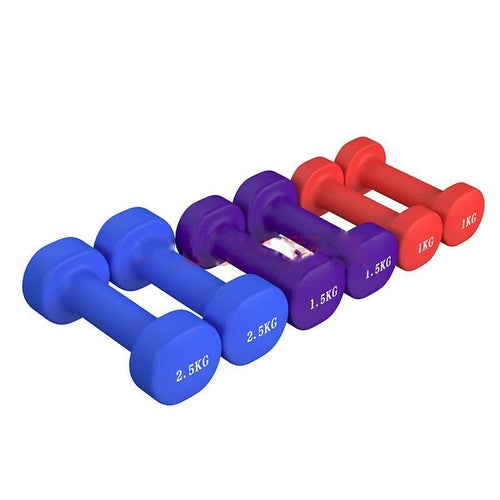 Neoprene-Dipped Dumbbell Set - Multi-Color