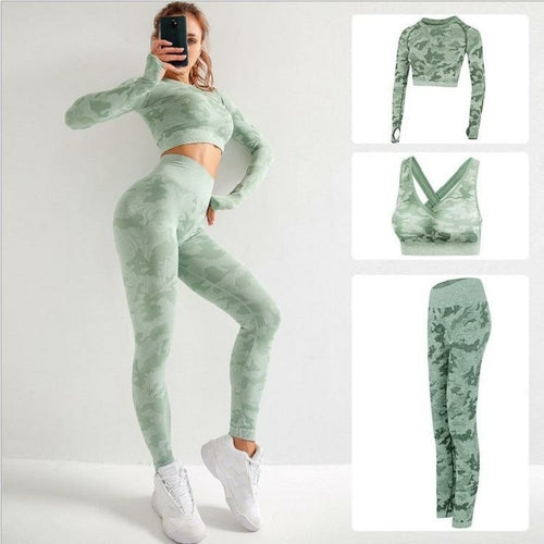 Women's 3-Piece Camo Yoga Set