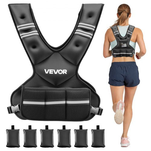 Adjustable Weighted Vest, 11-20lb Weight Vest with 6 Ironsand Weights