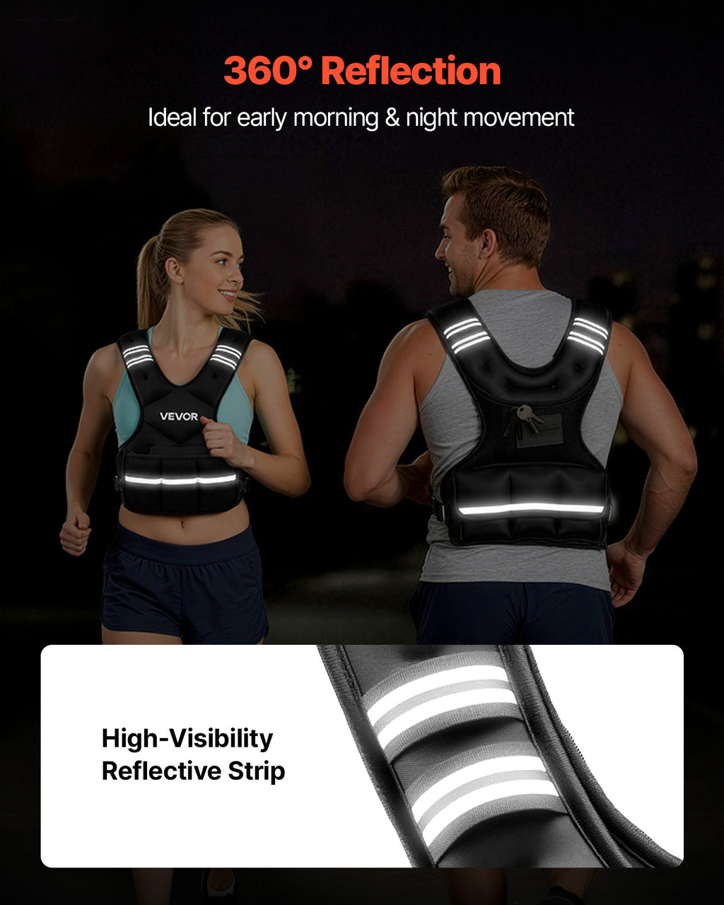 Adjustable Weighted Vest, 11-20lb Weight Vest with 6 Ironsand Weights