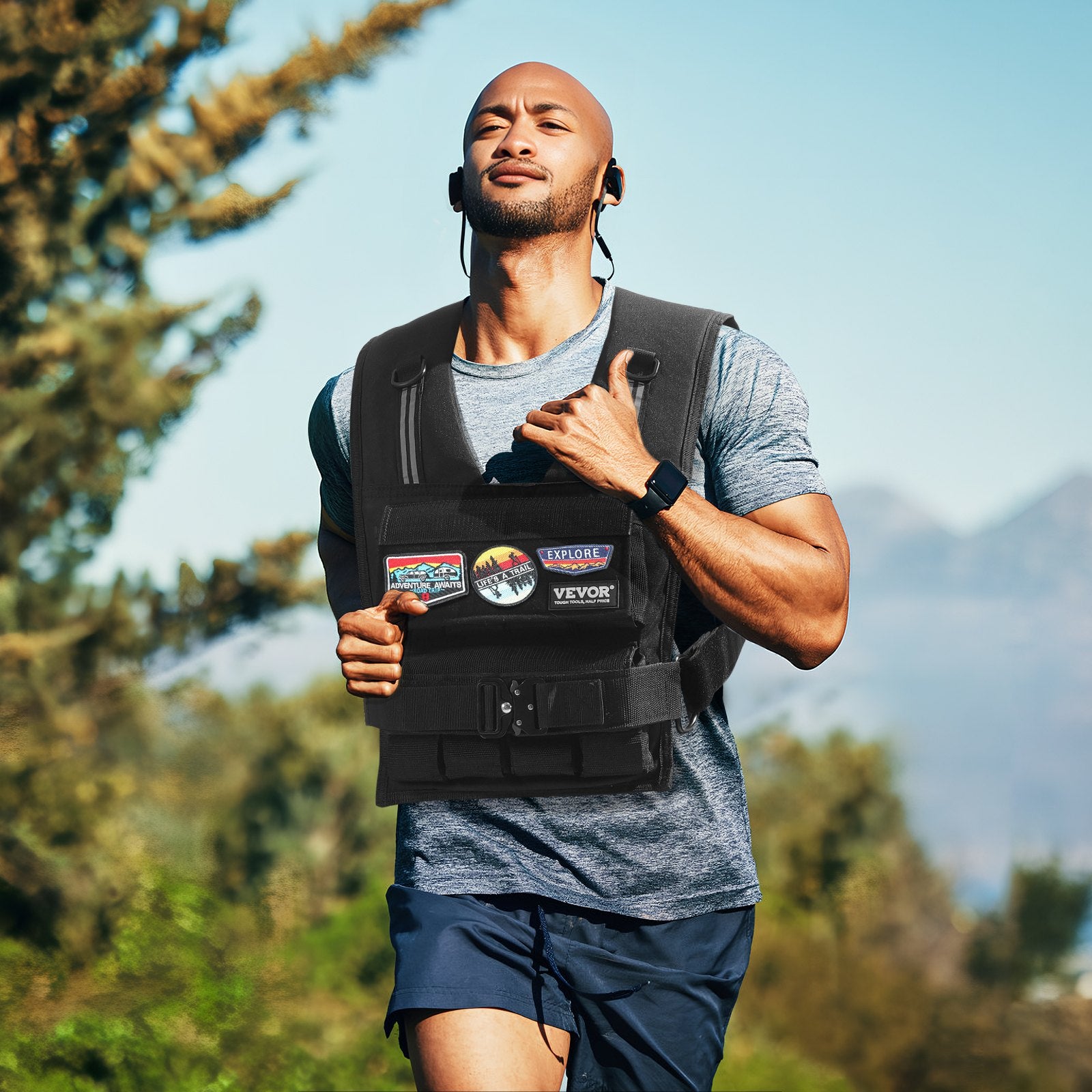 Adjustable Weighted Vest, 35lb Weight Vest with Iron Weights, Shoulder