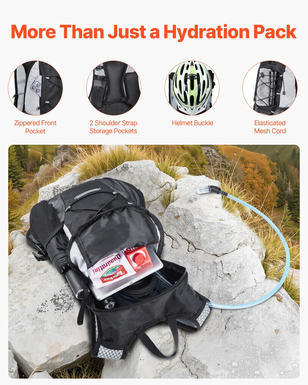 Hydration Backpack with 2L TPU Water Bladder, Hydration Pack Backpack,