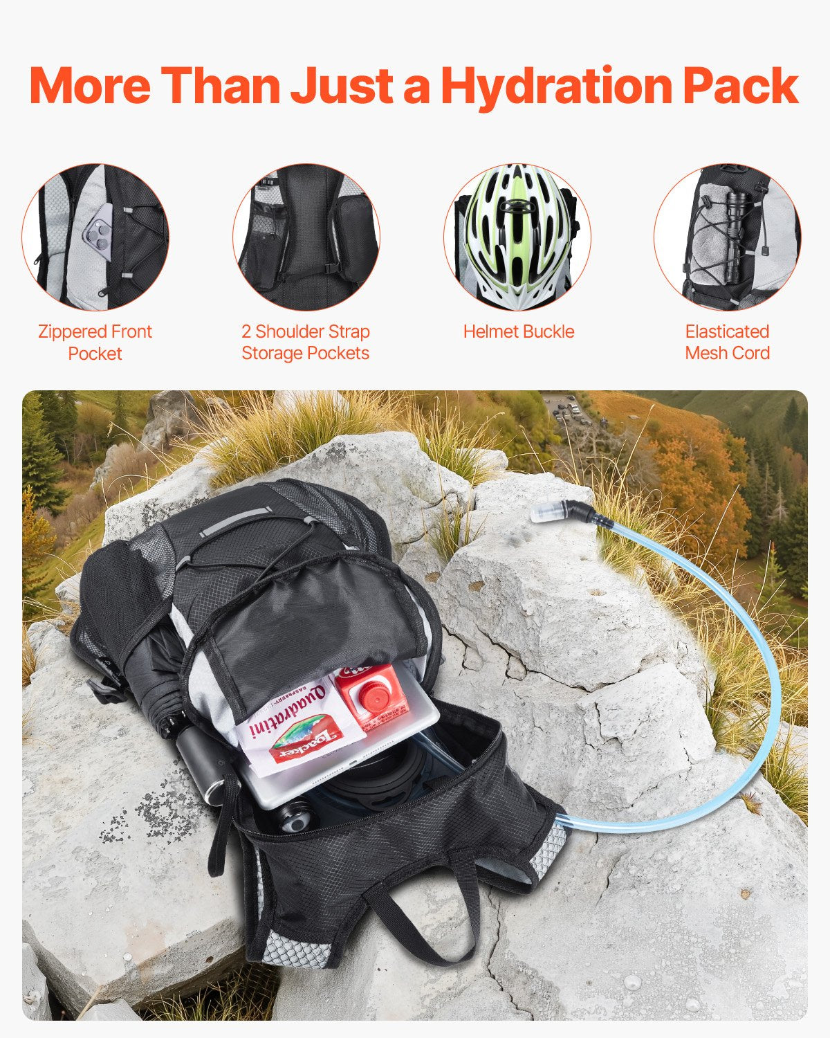 Hydration Backpack with 2L TPU Water Bladder, Hydration Pack Backpack,